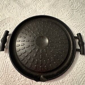 Black Nonstick Korean BBQ Grill Pan with Handles 12.5”